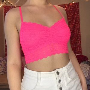 neon pink victoria’s secret bralette